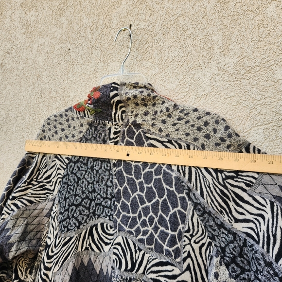 SOFT SURROUNDINGS Womens Cardigan Large Leaf Stitch Waterfall Wool Blend Autumn - Picture 7 of 11